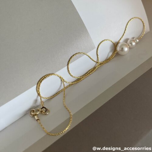 Swarovski Pearl Snake Chain Necklace – 14K Gold Filled