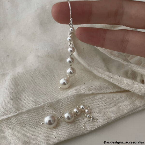 Swarovski Pearl Long Dangle Earrings - Sterling Silver