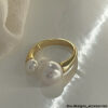 Swarovski Open Ring with Double Pearls – Sterling Silver