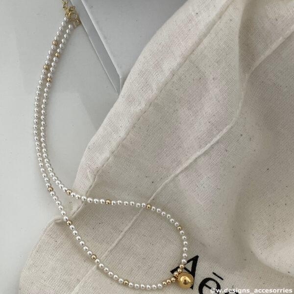 Swarovski Gold Ball Pearl Pendant Necklace – 14K  Gold Filled Pendant & 14K Domestic Tail