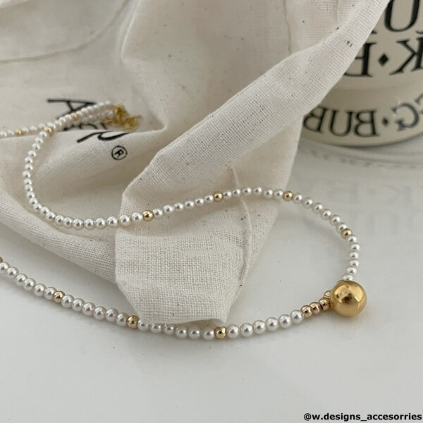 Swarovski Gold Ball Pearl Pendant Necklace – 14K  Gold Filled Pendant & 14K Domestic Tail