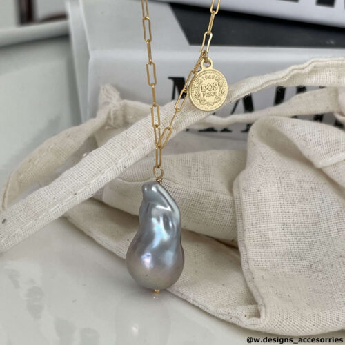 Large Baroque Pearl Necklace - 14K Gold Filled