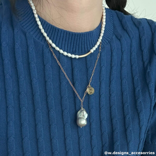 Large Baroque Pearl Necklace - 14K Gold Filled