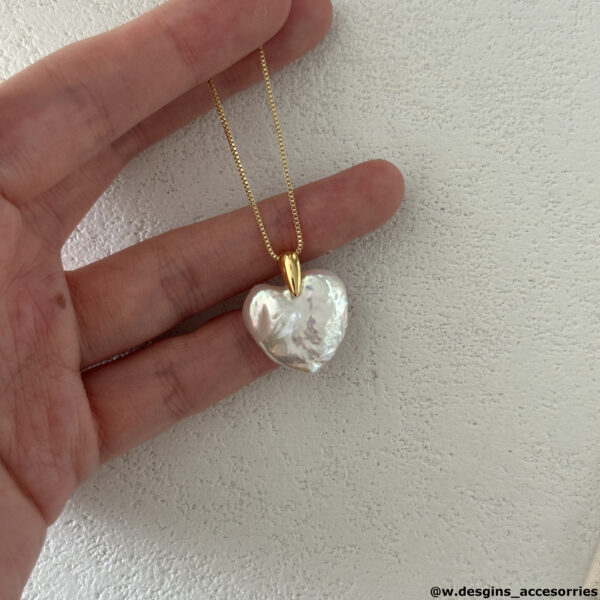 Heart-Shaped Baroque Pearl Necklace — 14K Gold Filled