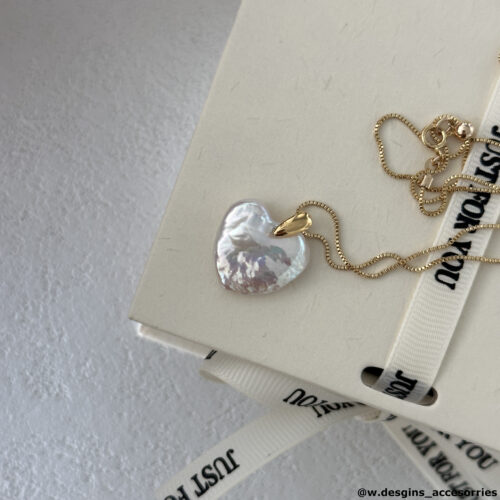 Heart-Shaped Baroque Pearl Necklace — 14K Gold Filled