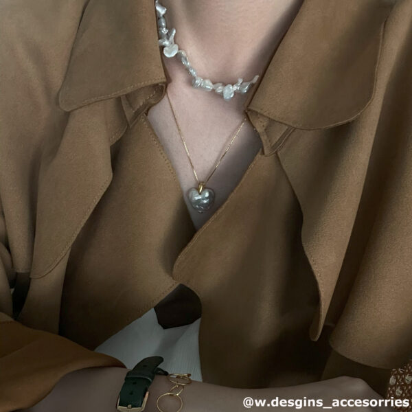Heart-Shaped Baroque Pearl Necklace — 14K Gold Filled
